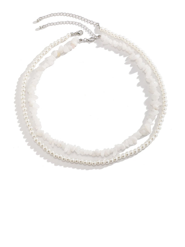 Set of 2 Stones & Beads Necklaces