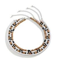 Set of 4 Wood Beads Necklaces