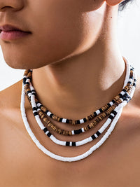 Set of 4 Wood Beads Necklaces 4