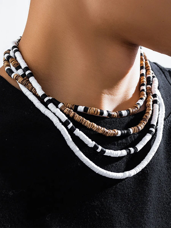 Set of 4 Wood Beads Necklaces 5