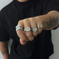 Set of 5 Silver Color Rings 4