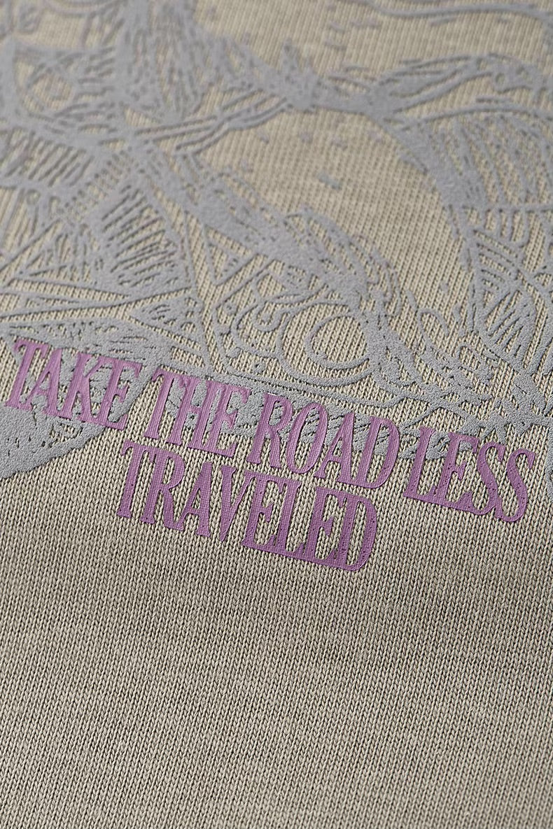 "Take The Road Less Traveled" Foam Print T-Shirt