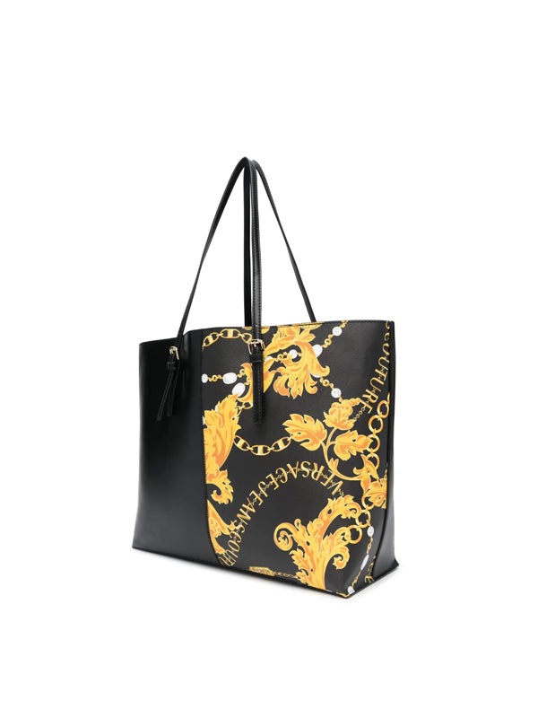 Versace Jeans Couture Baroque Pattern Leather Tote Bag 3