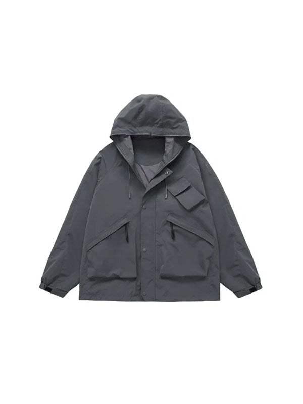 Dark grey windbreaker best sale