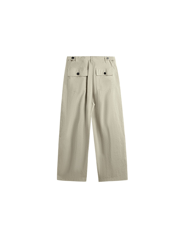 Wrinkled Baggy Pants in Khaki Color 2