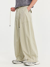 Wrinkled Baggy Pants in Khaki Color 4
