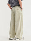 Wrinkled Baggy Pants in Khaki Color 5