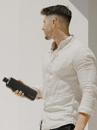 memobottle™ Slim Stainless Steel Black 2