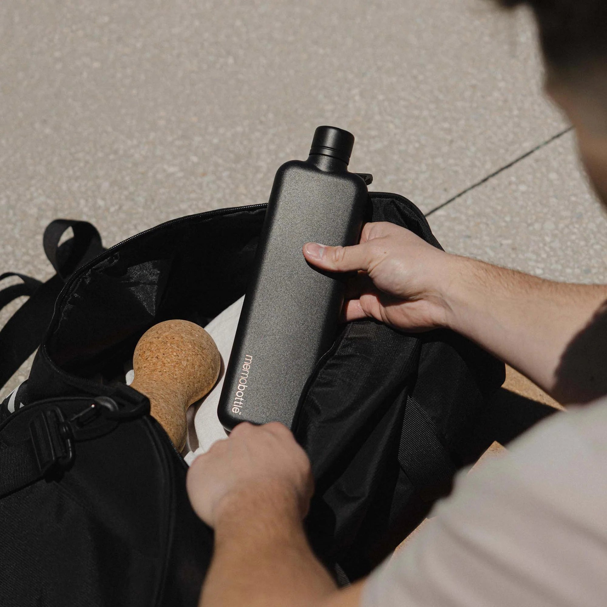memobottle™ Slim Stainless Steel Black 3