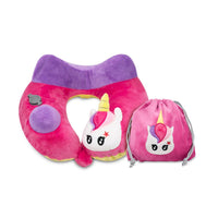 Travelmall Kid's Inflatable Neck Pillow With Patented 3D Pump, Unicorn Edition