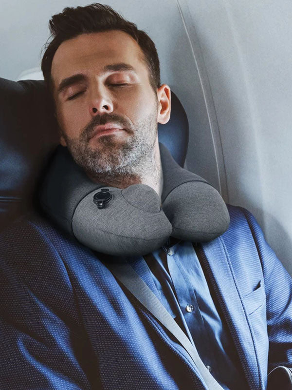 Travelmall Inflatable Neck Pillow With Patented 3D Pump in Black Color