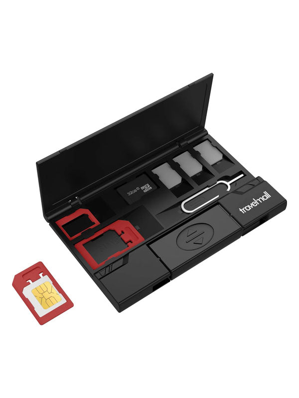 Travelmall Ultra Slim Multi-Storage SIM Card Organizer With Type C OTG Reader