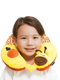 Travelmall Kid's Inflatable Neck Pillow With Patented 3D Pump, Giraffe Edition