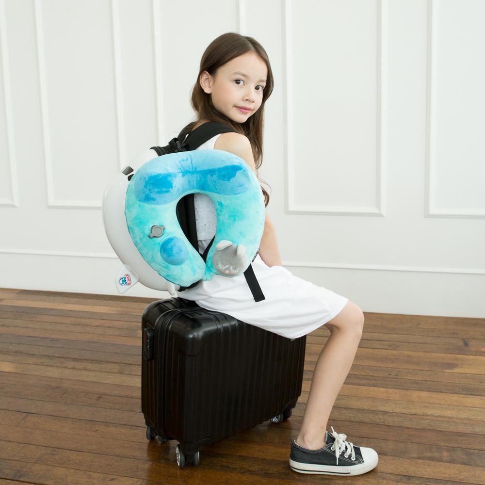 Travelmall Kid's Inflatable Neck Pillow With Patented 3D Pump, Rabbit Edition