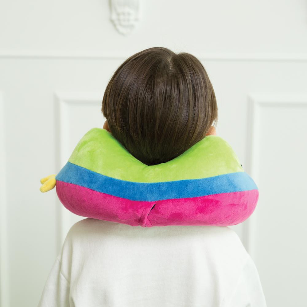 Travelmall Kid's Inflatable Neck Pillow With Patented 3D Pump, Dinosaur Edition