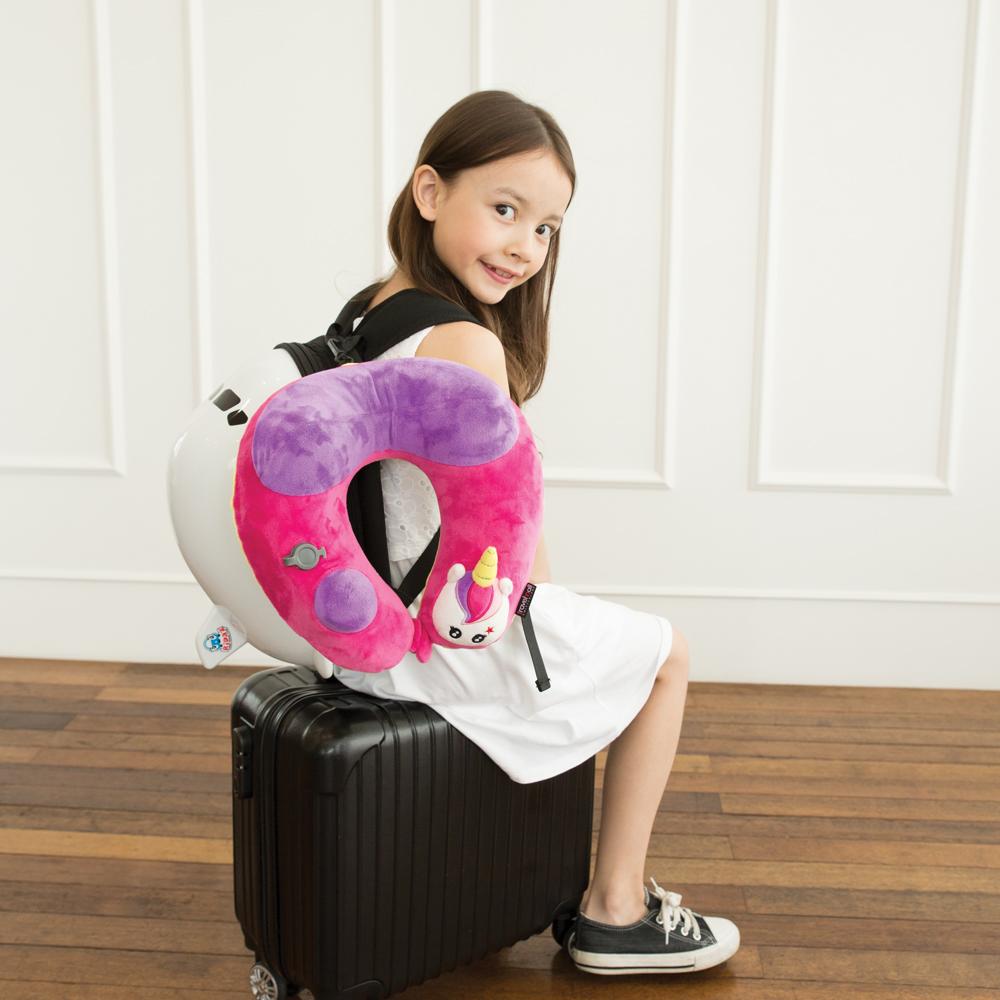 Travelmall Kid's Inflatable Neck Pillow With Patented 3D Pump, Unicorn Edition