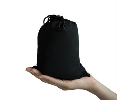 Travelmall Inflatable Neck Pillow With Patented Pump and Foldable Hood in Black Color