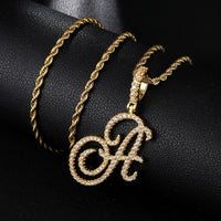 Alphabet Bling Necklace in Silver Color
