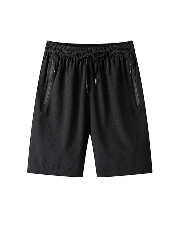 Mens black shorts with clearance zip pockets