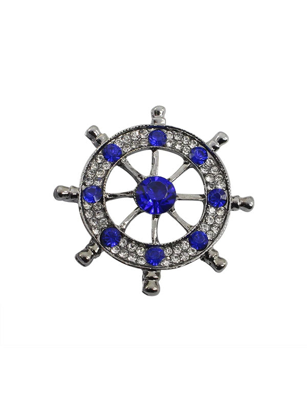 Black with Blue Helm Brooch