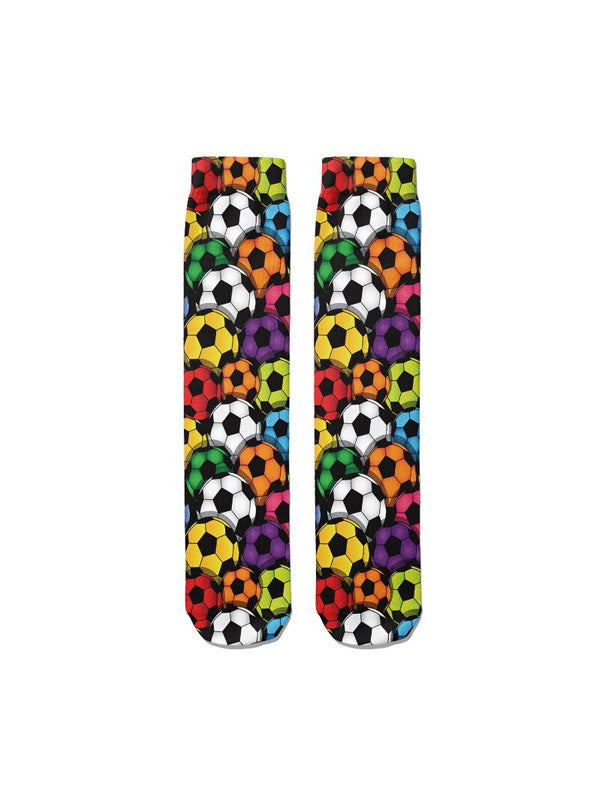 Colorful Soccer Ball Print Socks