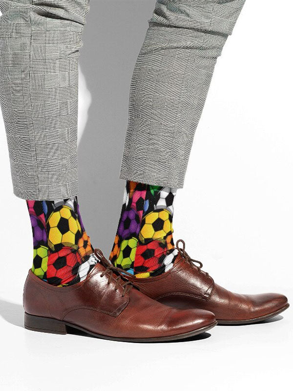 Colorful Soccer Ball Print Socks 2