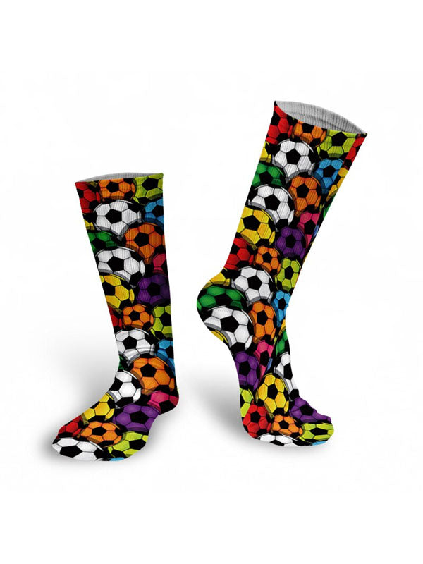 Colorful Soccer Ball Print Socks 3