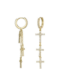 Dangling Cross Earring in Gold Color 2