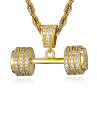 Dumbbell Rope Chain Necklace in Gold Color