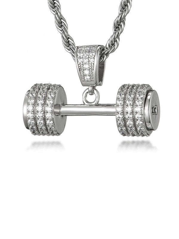 Dumbbell Rope Chain Necklace in Silver Color THIS IS FOR HIM