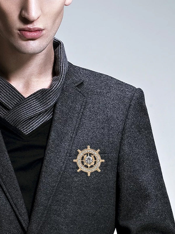 Black with Blue Helm Brooch 2