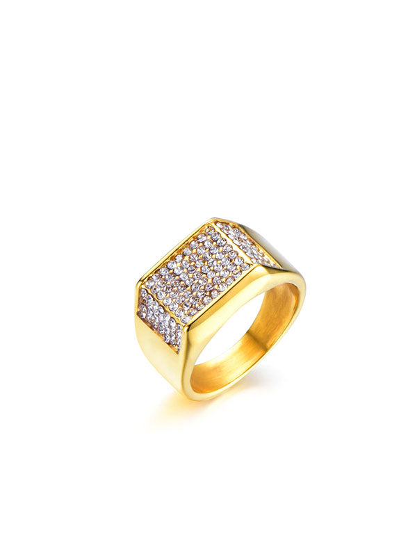 Gold Ring with Rhinestone 5