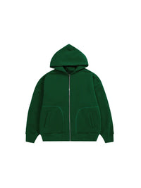 Green Hoodie Fleece Jacket