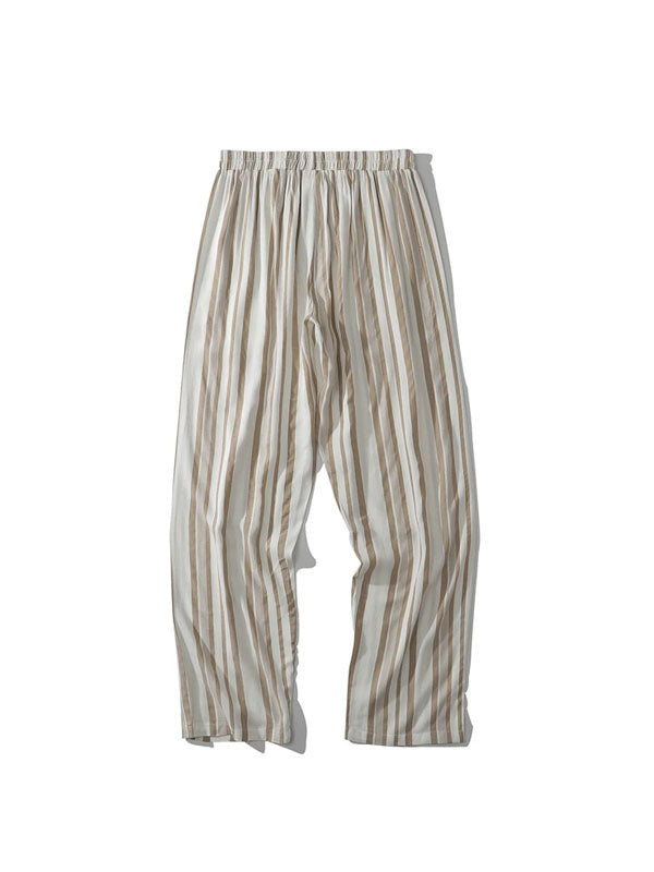 Khaki Striped Pajamas Pants
