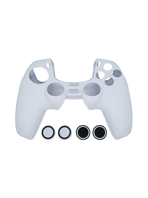 Mobilesteri Silicone Rubber Skin Case & Thumb-Stick Grip Set for PS5™ Game Controller