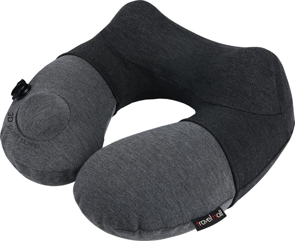 Travelmall Inflatable Neck Pillow With Patented 3D Pump in Black Color