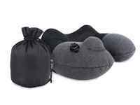 Travelmall Inflatable Neck Pillow With Patented 3D Pump in Black Color