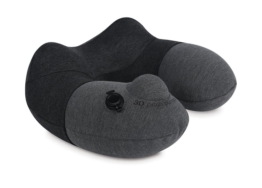 Travelmall Inflatable Neck Pillow With Patented 3D Pump in Black Color