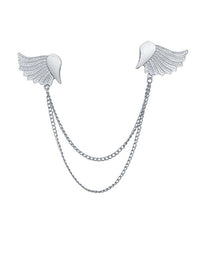 Silver Wings with Chain Brooch