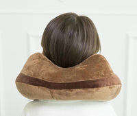 Travelmall Kid's Inflatable Neck Pillow With Patented 3D Pump, Bull Dog Brown Edition