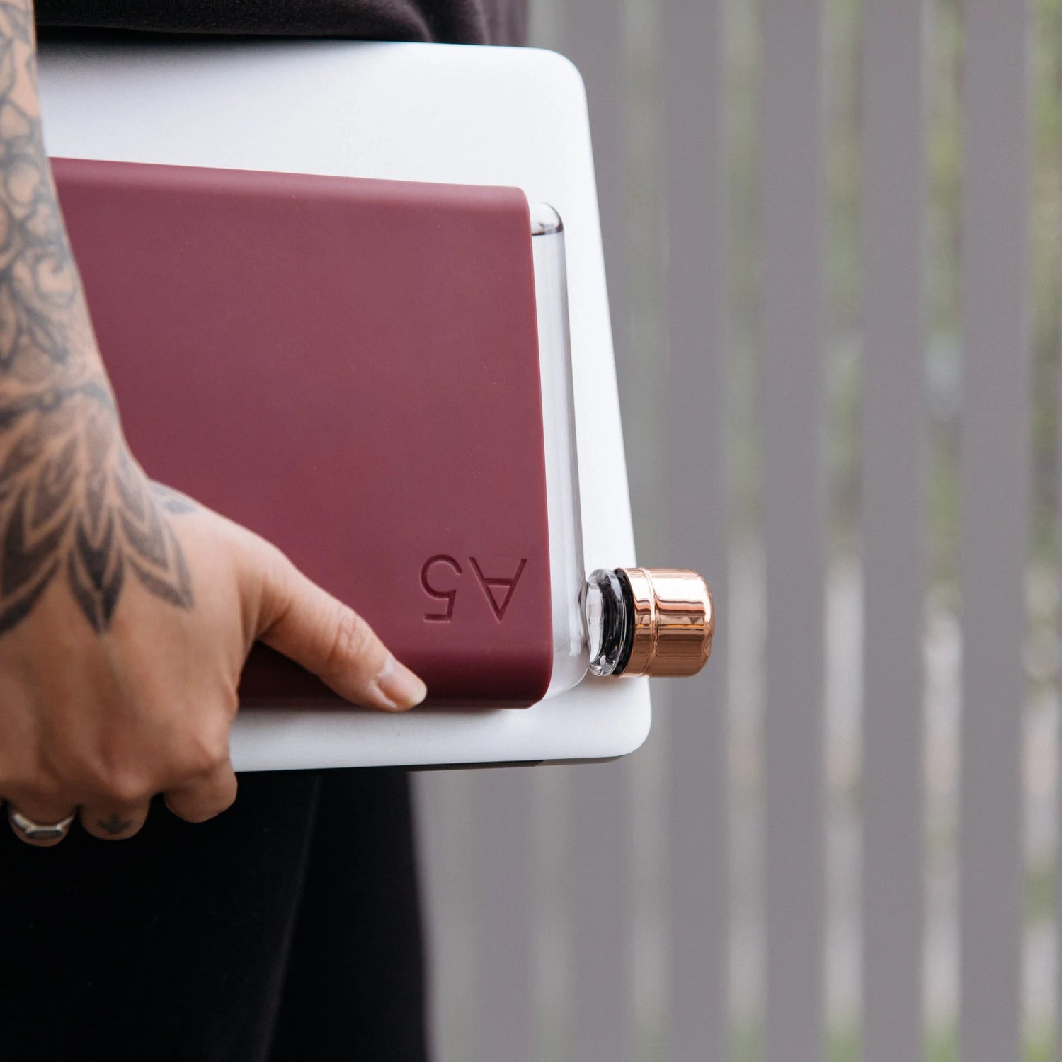 memobottle™ A5 Silicone Sleeve in Wild Plum Color 4