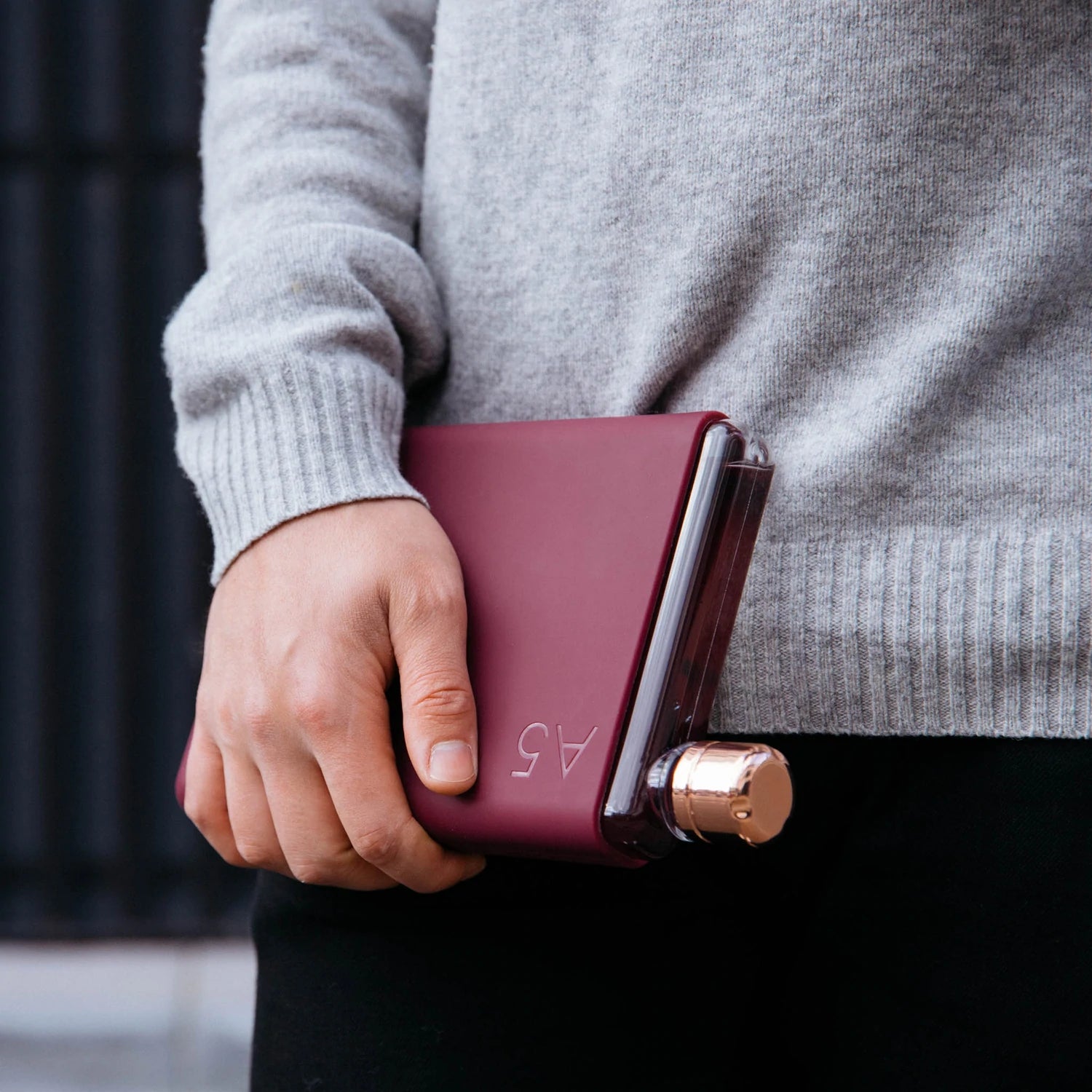 memobottle™ A5 Silicone Sleeve in Wild Plum Color 3