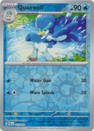 Pokemon Scarlet & Violet Paldea Evolved Quaxwell Card Reverse Holo