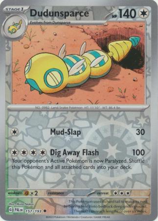 Pokemon Scarlet & Violet Paldea Evolved Dudunsparce Card Reverse Holo