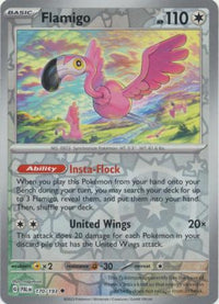 Pokemon Scarlet & Violet Paldea Evolved Flamigo Card Reverse Holo