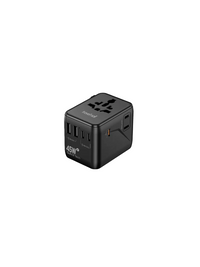 Travelmall GaN 45W PD High Performance 5 USB World Travel Adaptor (Black)