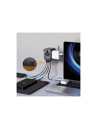 Travelmall GaN 45W PD High Performance 5 USB World Travel Adaptor (Black)