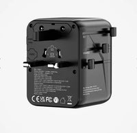 Travelmall GaN 45W PD High Performance 5 USB World Travel Adaptor (Black)