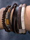 4 Leather And Beads Bracelet Set 3