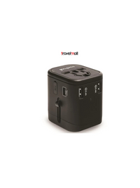 Travelmall 4 USB Travel Adaptor with 2 Type C + 2 USB-A and Luxury Storage pouch